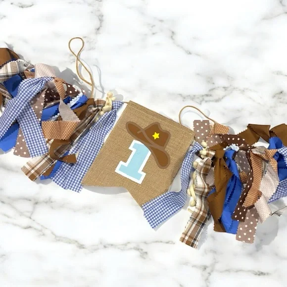 1st Rodeo Birthday Cowboy High Chair Banner - Picture 3 of 4